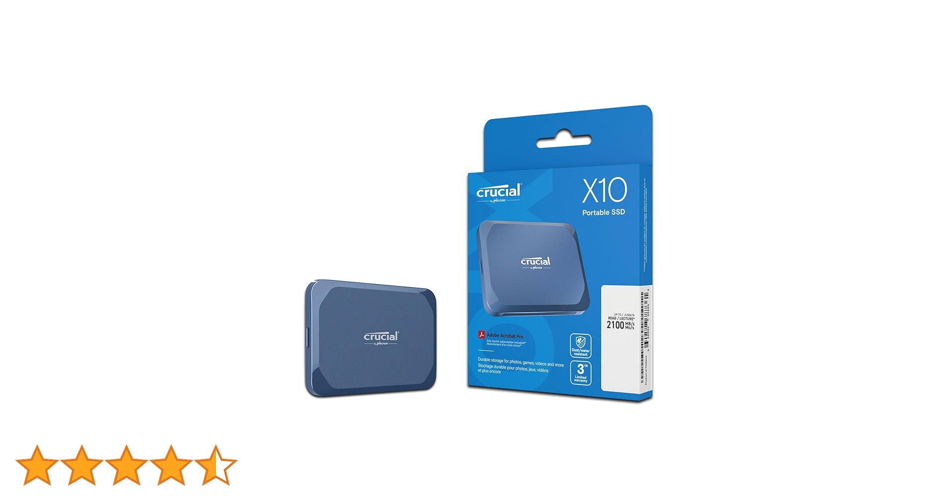 【新品未開封】Crucial(クルーシャル)外付けSSD 4TB Amazon | Crucial X9 USB 3.2 Gen 2 Type-C ポータブル外付けSSD